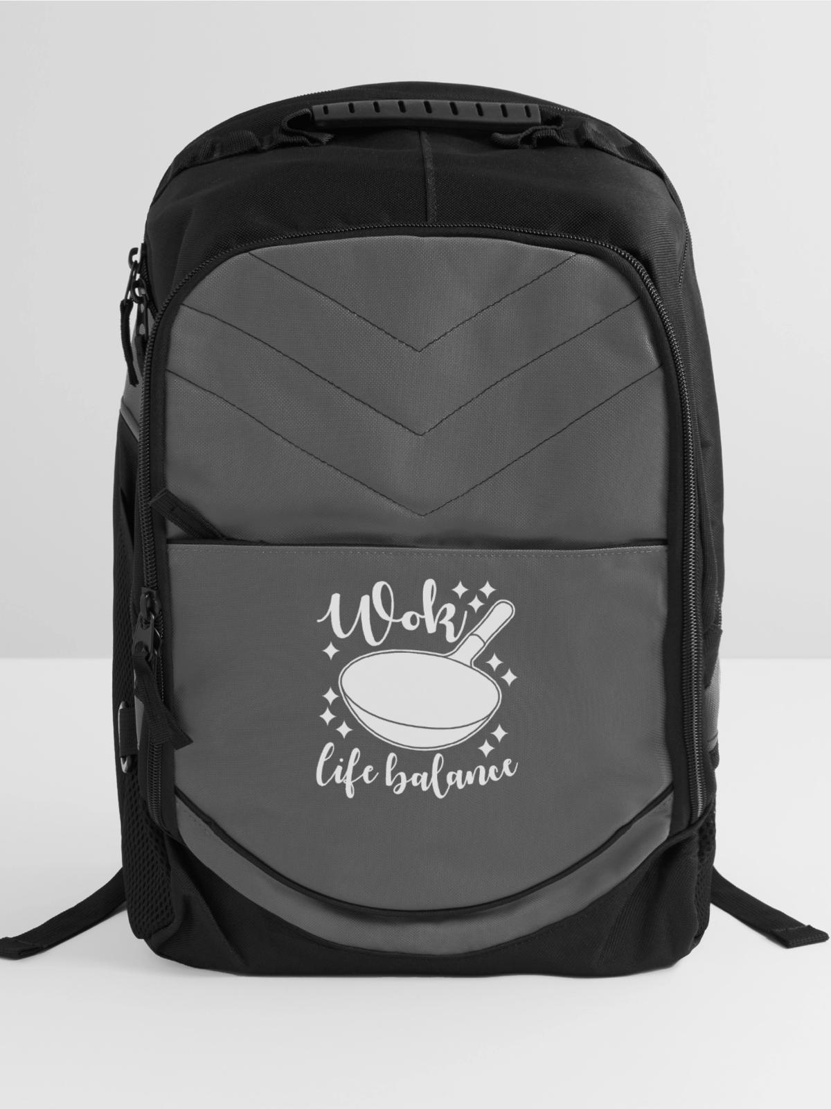Wok Cooking Pan - Computer Backpack - charcoal - Front
