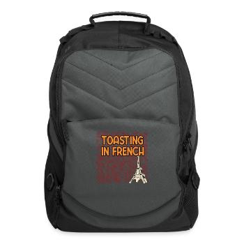 Toasting in French Bread Foodie Pastries Food - Computer Backpack - charcoal - Front