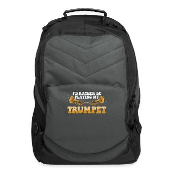 I'd Rather Be Playing My Trumpet - Computer Backpack - charcoal - Front