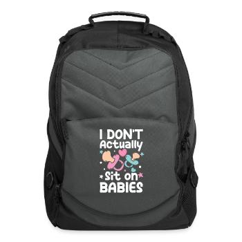 Funny Nanny Babysitter Childcare Child Caregiving - Computer Backpack - charcoal - Front