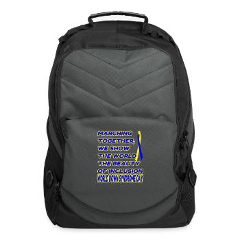 "Inclusive Unity: Marching for Down Syndrome Aware - Computer Backpack - charcoal - Front