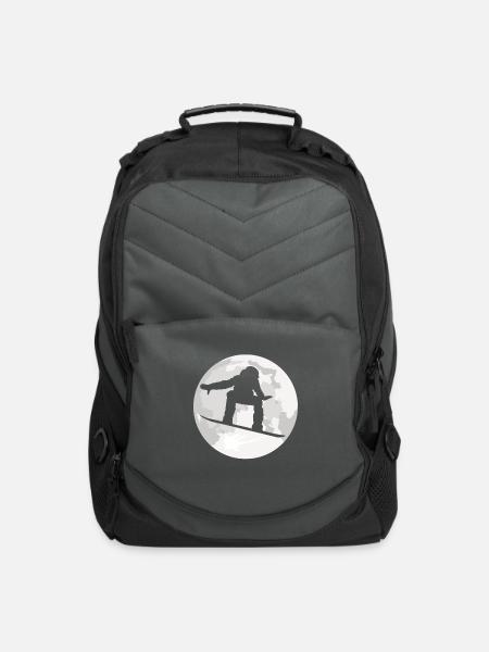 MOON SNOWBOARDER DESIGN - Computer Backpack - charcoal