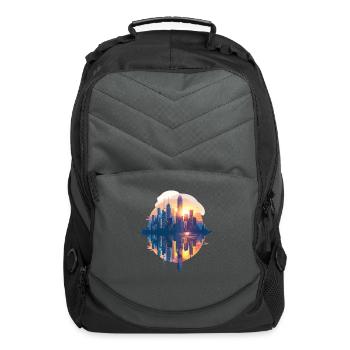 Sunset City Reflections and Clouds - Computer Backpack - charcoal - Front
