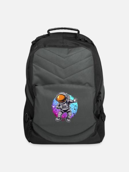 Dabbing Astronaut - Funny Space Dance Universe - Computer Backpack - charcoal