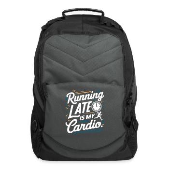 Running late is my cardio - Computer Backpack - charcoal - Front