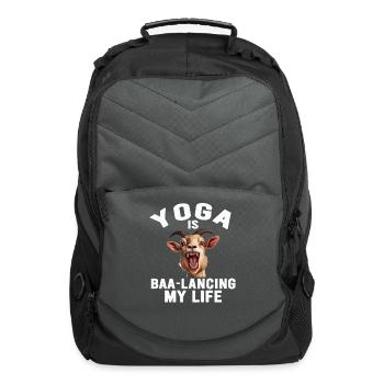 Goat Yoga Balancing My Life - Computer Backpack - charcoal - Front
