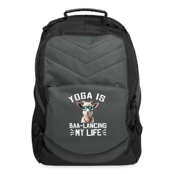 Goat Yoga Balancing My Life - Computer Backpack - charcoal - Front
