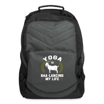 Goat Yoga Balancing My Life - Computer Backpack - charcoal - Front