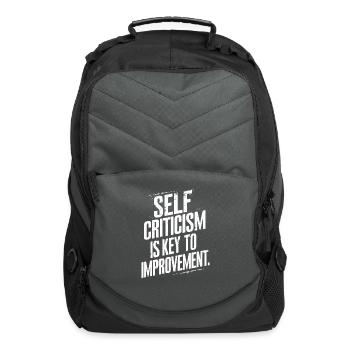 Self Criticism Is Key To Improvement Inspirational - Computer Backpack - charcoal - Front
