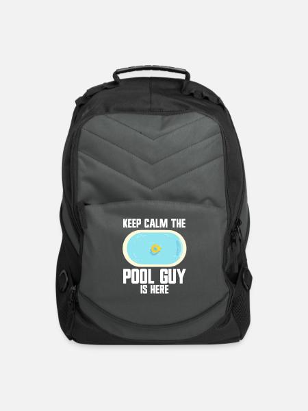 Pool Cleaner Keep Calm The Pool Guy Is Here - Computer Backpack - charcoal
