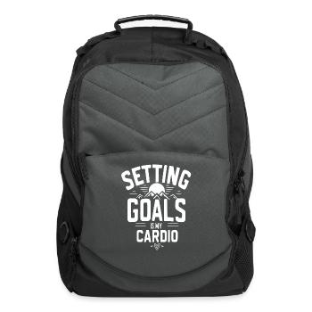 Setting goals is my cardio - Computer Backpack - charcoal - Front