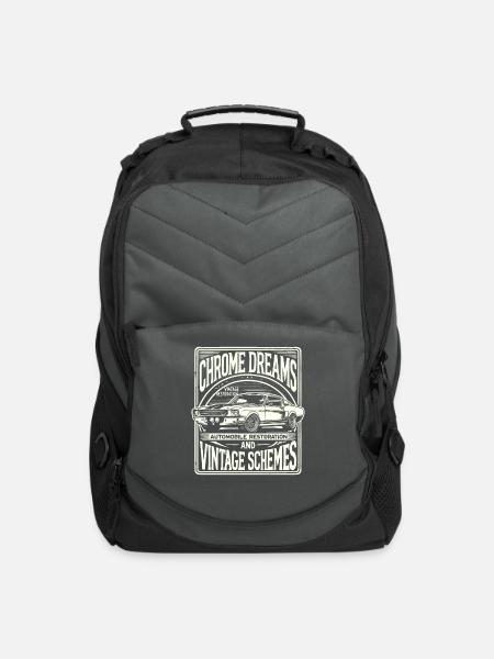 Chrome Dreams and Vintage Schemes - Computer Backpack - charcoal