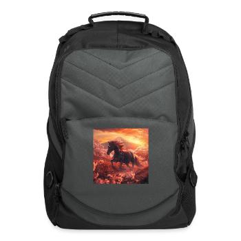 Horse - Computer Backpack - charcoal - Front