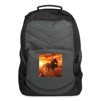 Horse - Computer Backpack - charcoal - Front