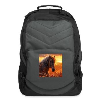 Horse - Computer Backpack - charcoal - Front