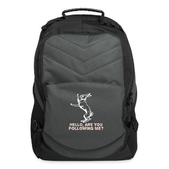 Hello Are You Following Me Funny Rabbit Shirt  - Computer Backpack - charcoal - Front