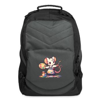 Cute Mouse Artist - Computer Backpack - charcoal - Front