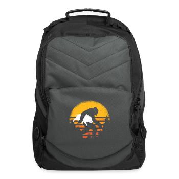 Vintage Hog Hunting Bigfoot boar hunter - Computer Backpack - charcoal - Front