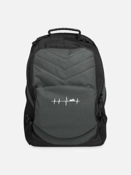 Heartbeat motorcycle - Computer Backpack - charcoal