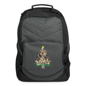 Schnauzer Dogs Christmas Pine Tree Funny - Computer Backpack - charcoal - Front