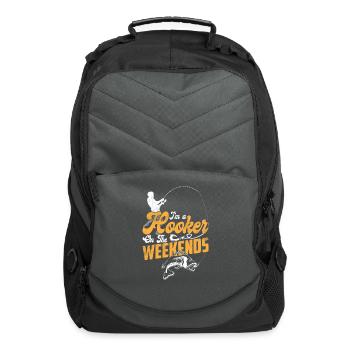 I'm A Hooker On The Weekends Funny Fishing Lover - Computer Backpack - charcoal - Front