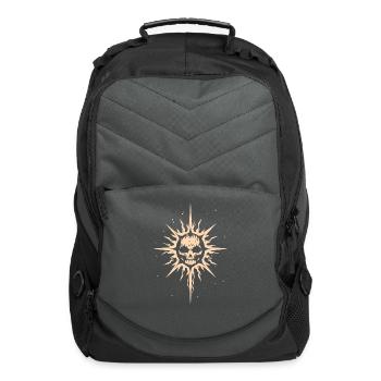 Skull Tribal Tiki Retro Mask - Computer Backpack - charcoal - Front