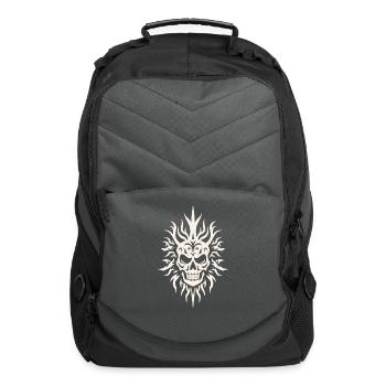 Skull Tribal Tiki Retro Mask - Computer Backpack - charcoal - Front