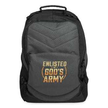 Enlisted In God's Army 4 - Computer Backpack - charcoal - Front