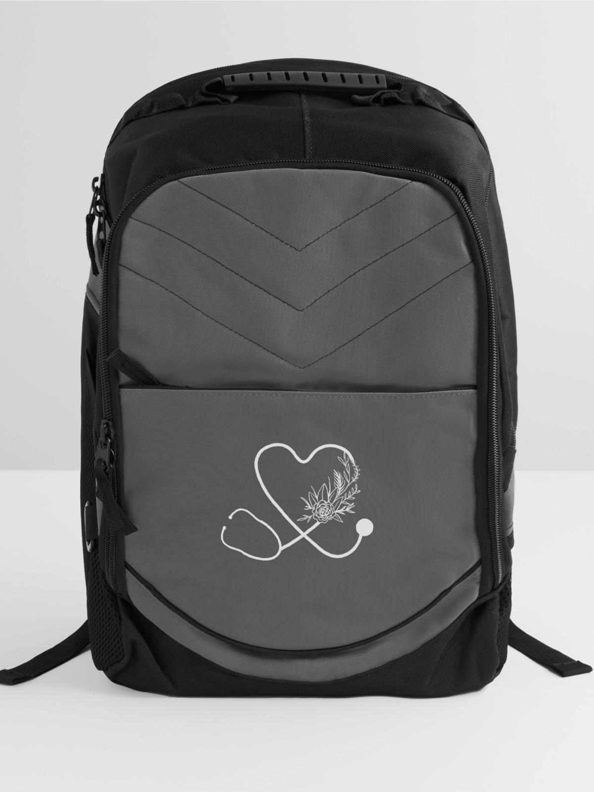 Nurse Stethoscope Flower Hospital - Computer Backpack - charcoal - Front