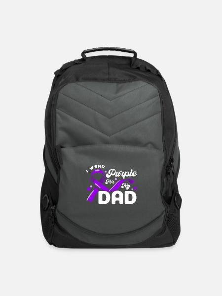 Seniors Purple Ribbon Dementia gift - Computer Backpack - charcoal