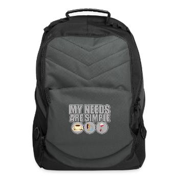My Needs Are Simple, Coffee Yoga Wine - Computer Backpack - charcoal - Front