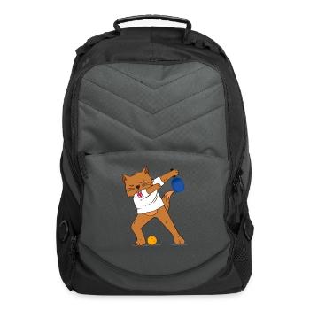 British Paddle Sports Flag Dabbing Cat Athlete - Computer Backpack - charcoal - Front
