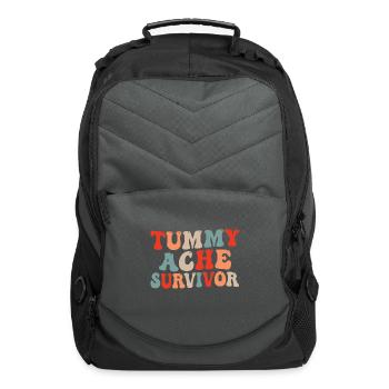 Vintage Tummy Ache Survivor Stomachache IBS - Computer Backpack - charcoal - Front