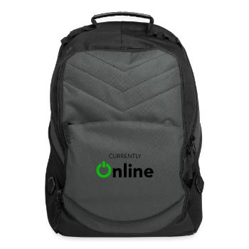 Currently Online Funny Sarcastic Tech Joke Power - Computer Backpack - charcoal - Front