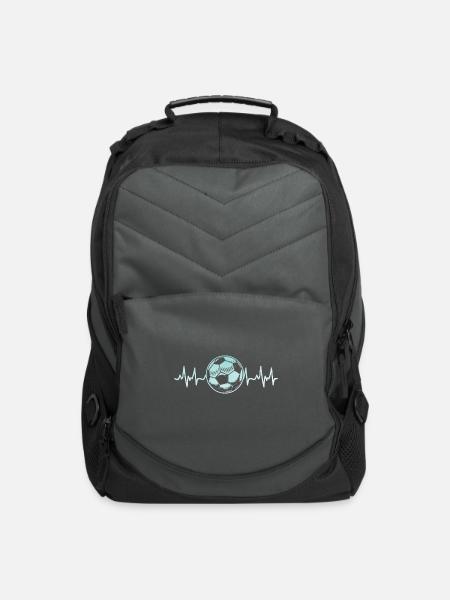 Soccer Heartbeat Boys Men Soccer Player - Computer Backpack - charcoal