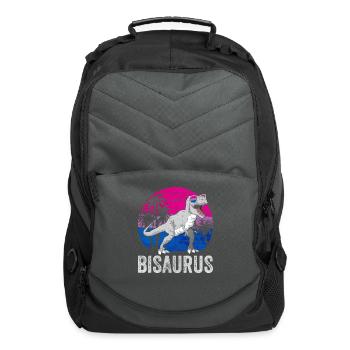 Bi Pride Bisexual Flag Trex LGBTQ - Computer Backpack - charcoal - Front