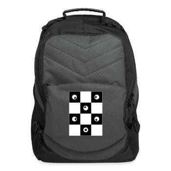 Weirdcore Aesthetic Black White Eyes Checkered - Computer Backpack - charcoal - Front