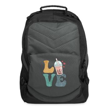 Boba Tea Bubble Tea Milk Tea - Computer Backpack - charcoal - Front
