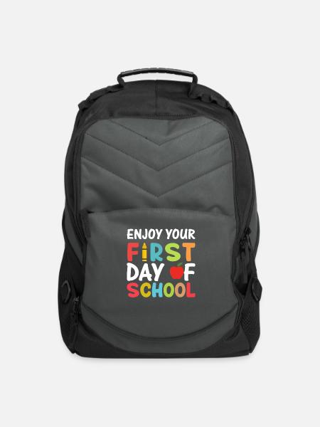Enjoy your first day of school-First day At school - Computer Backpack - charcoal