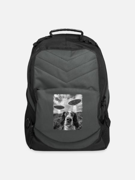Springer Spaniel Dog UFO Alien Extraterrestrial Se - Computer Backpack - charcoal