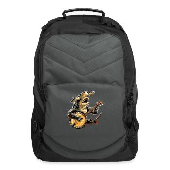 Hammerhead Shark Ocean Animal Bluegrass Banjo Play - Computer Backpack - charcoal - Front