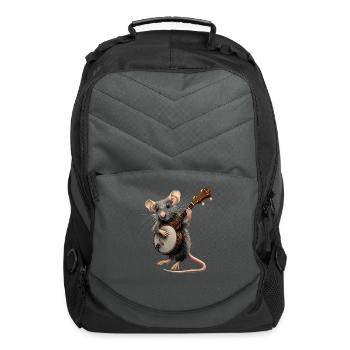 Rat Mouse Bluegrass Banjo Player - Computer Backpack - charcoal - Front