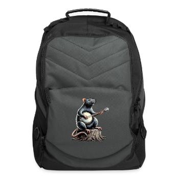 Rat Mouse Bluegrass Banjo Player - Computer Backpack - charcoal - Front