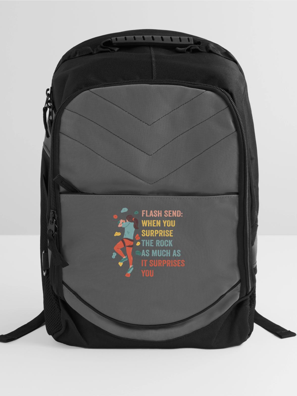 Boulderer Flash Send Bouldering - Computer Backpack - charcoal - Front