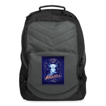 I Love Axolotls - Computer Backpack - charcoal - Front