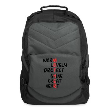 Mom Warm lovely Great Heart Mother's day - Computer Backpack - charcoal - Front