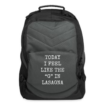 Today I Feel Like The G In Lasagna - Computer Backpack - charcoal - Front