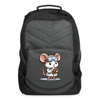 Cute Mouse Scientist - Computer Backpack - charcoal - Front