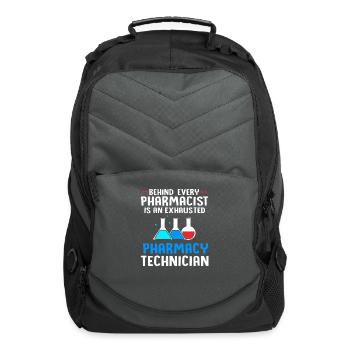 Pharmacy Pharmacist Exhausted Pharmacy Technician - Computer Backpack - charcoal - Front