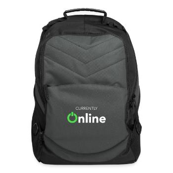 Currently Online Funny Sarcastic Tech Joke Power - Computer Backpack - charcoal - Front